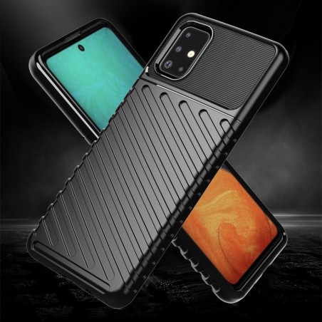 Funda Gel Flexible Thunder Armor Rugged para Samsung Galaxy A51 color Negra