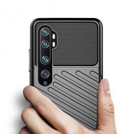 Funda Gel Flexible Thunder Armor Rugged para Xiaomi Mi Note 10 color Negra