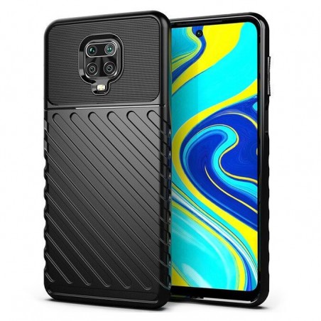 Funda Gel Flexible Thunder Armor Rugged para Xiaomi Redmi Note 9S / Note 9 Pro color Negra