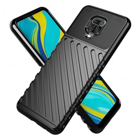 Funda Gel Flexible Thunder Armor Rugged para Xiaomi Redmi Note 9S / Note 9 Pro color Negra