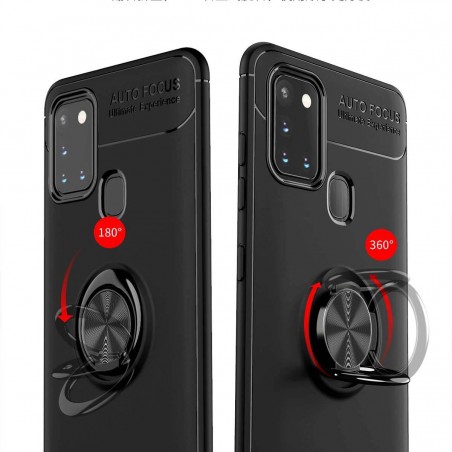 Funda Magnetica Soporte con Anillo Giratorio 360 para Samsung Galaxy A21s Roja