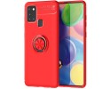 Funda Magnetica Soporte con Anillo Giratorio 360 para Samsung Galaxy A21s Roja