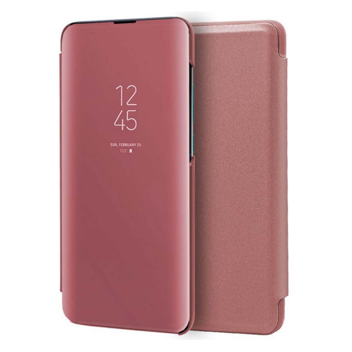Funda Flip Cover Clear View para Xiaomi Redmi Note 9S / Note 9 Pro color Rosa