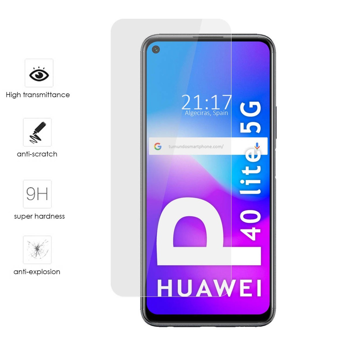 Protector Cristal Templado para Huawei P40 Lite 5G Vidrio