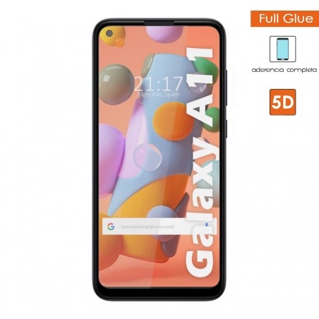 Protector Cristal Templado Completo 5D Full Glue Negro para Samsung Galaxy A11 / M11 Vidrio