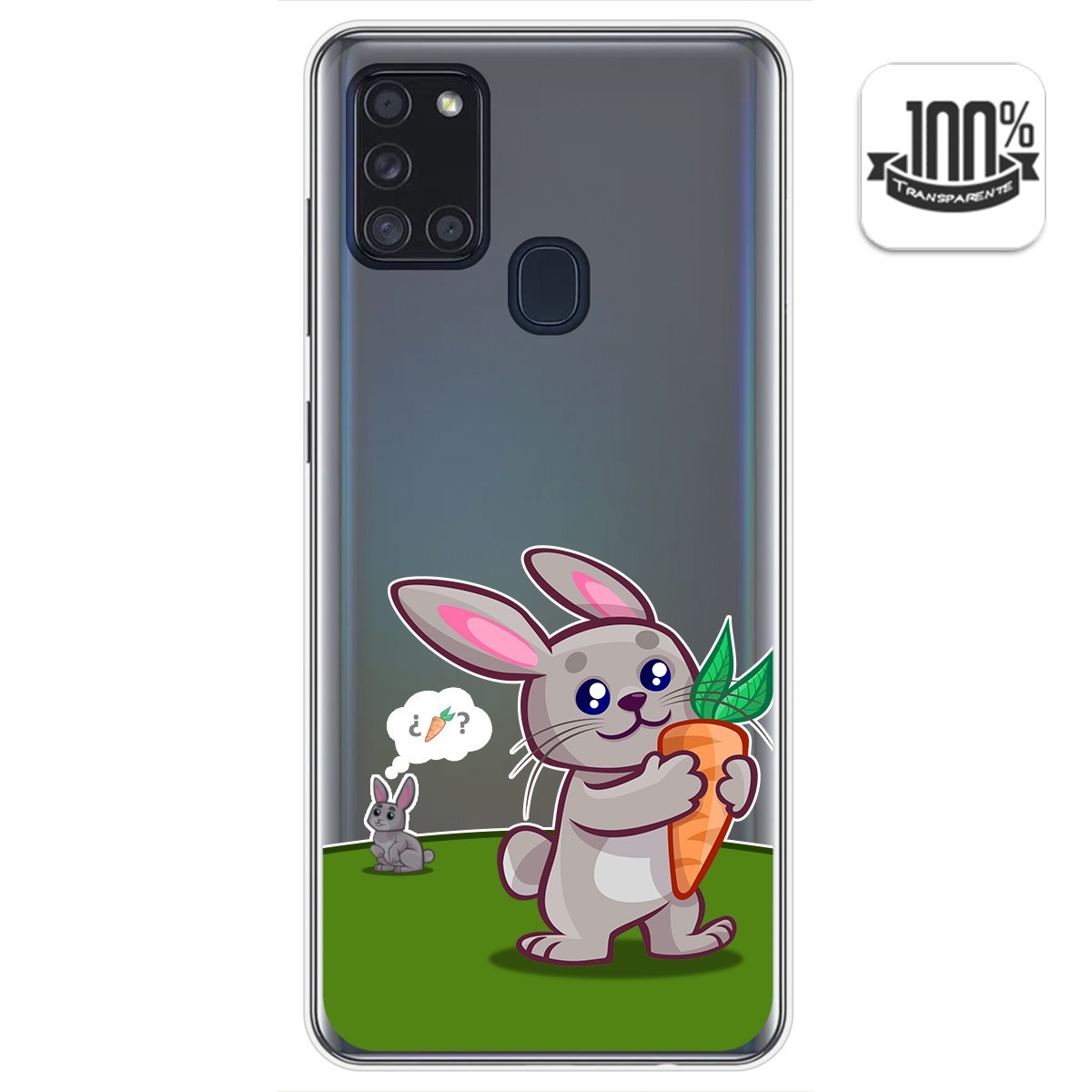Funda Gel Transparente para Samsung Galaxy A21s diseño Conejo Dibujos
