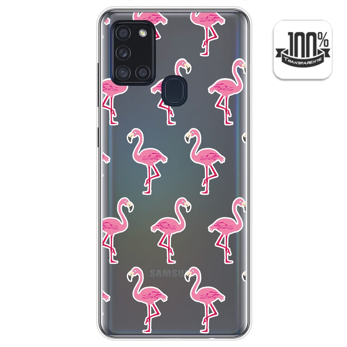 Funda Gel Transparente para Samsung Galaxy A21s diseño Flamenco Dibujos