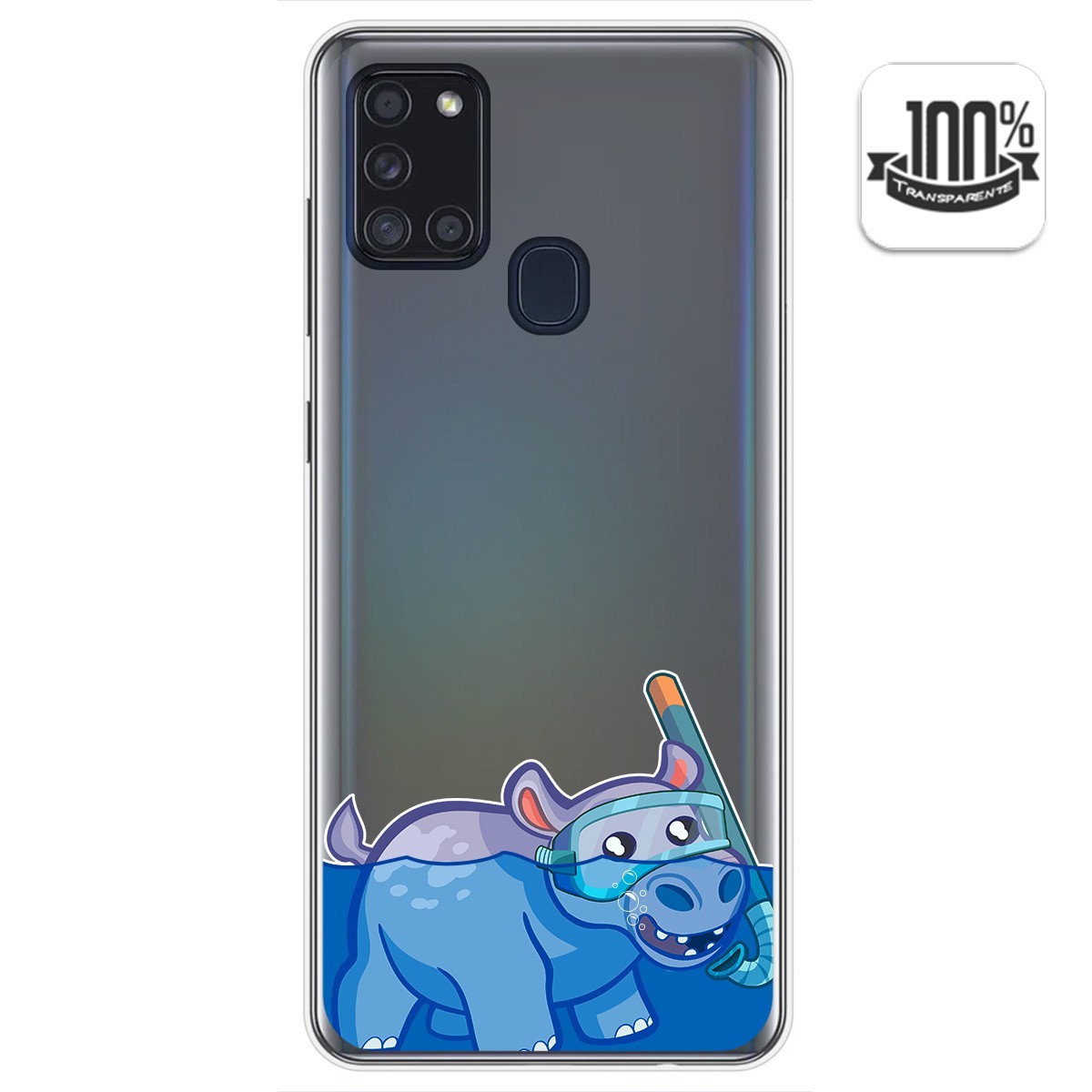 Funda Gel Transparente para Samsung Galaxy A21s diseño Hipo Dibujos