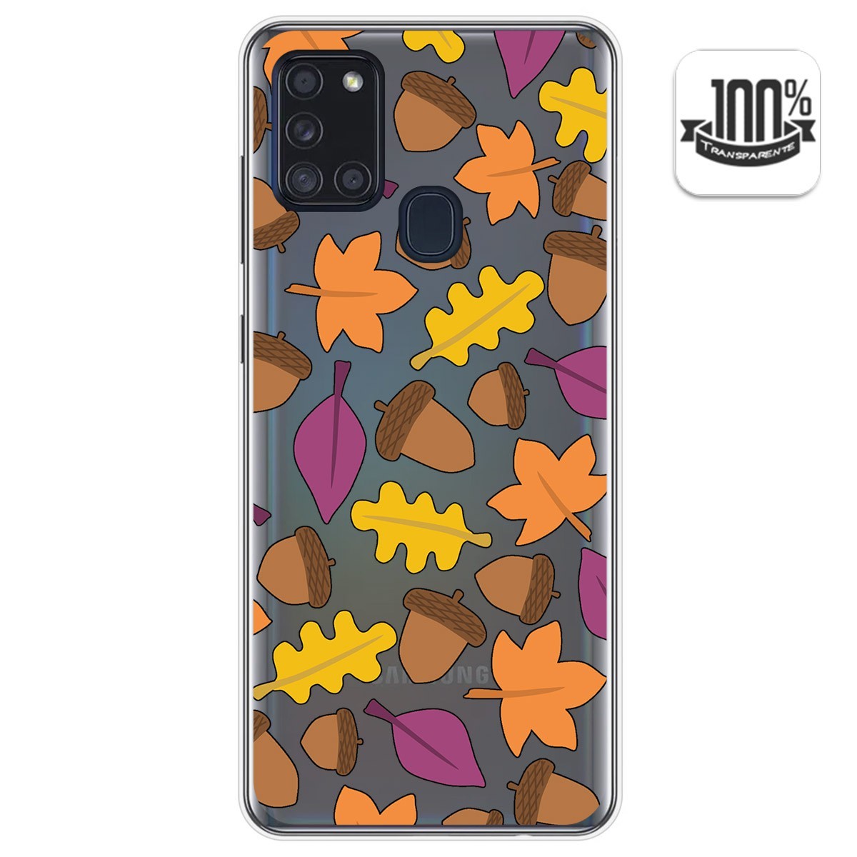 Funda Gel Transparente para Samsung Galaxy A21s diseño Otoño Dibujos