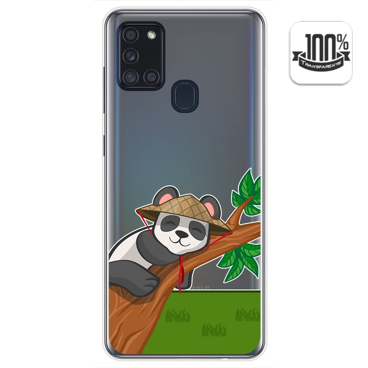 Funda Gel Transparente para Samsung Galaxy A21s diseño Panda Dibujos
