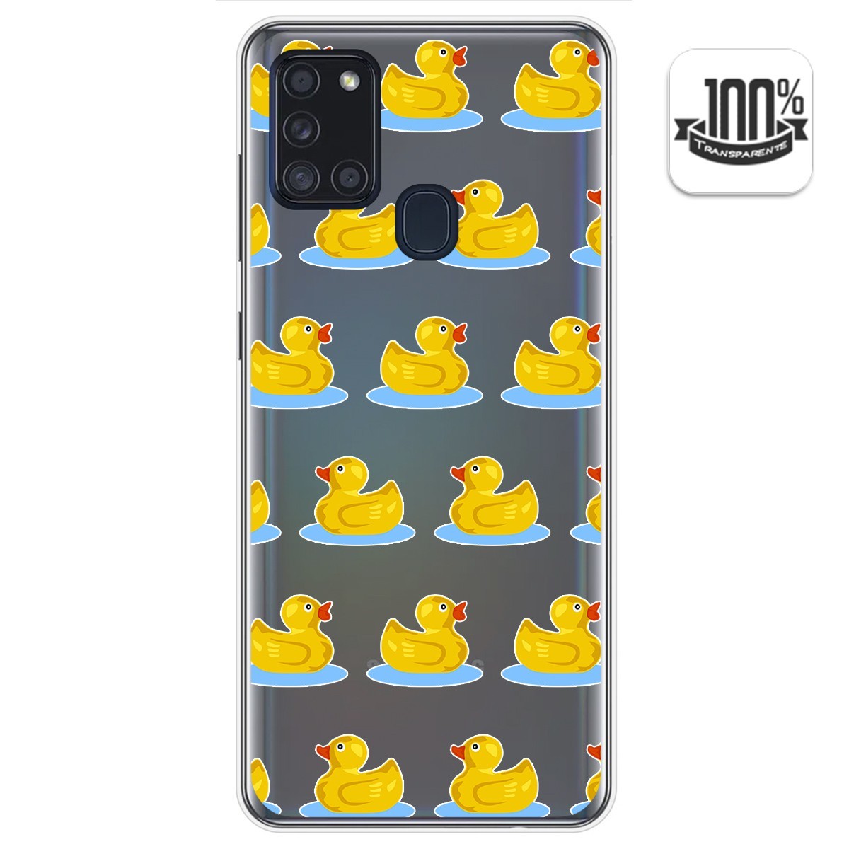 Funda Gel Transparente para Samsung Galaxy A21s diseño Pato Dibujos