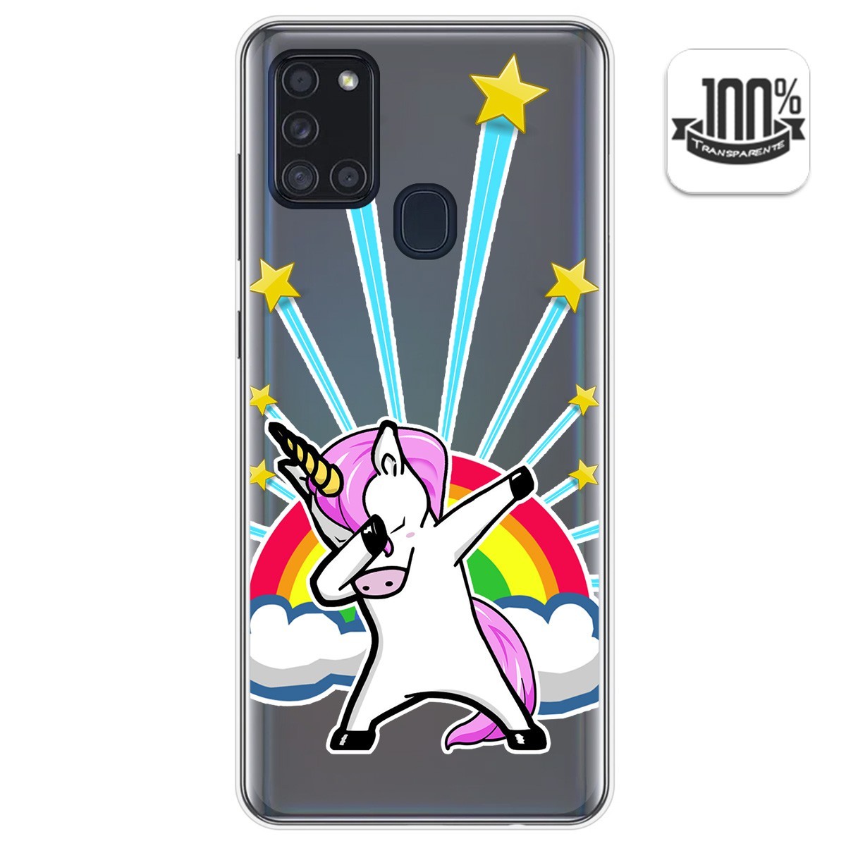 Funda Gel Transparente para Samsung Galaxy A21s diseño Unicornio Dibujos