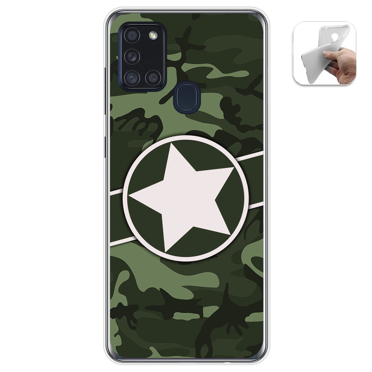 Funda Gel Tpu para Samsung Galaxy A21s diseño Camuflaje 01 Dibujos