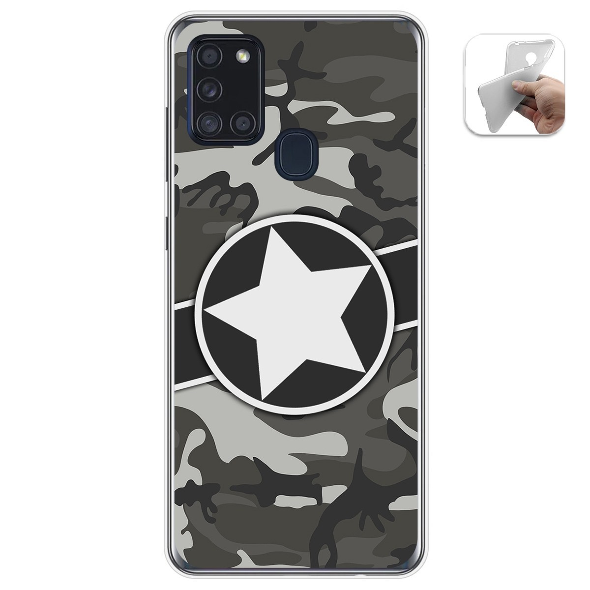 Funda Gel Tpu para Samsung Galaxy A21s diseño Camuflaje 02 Dibujos
