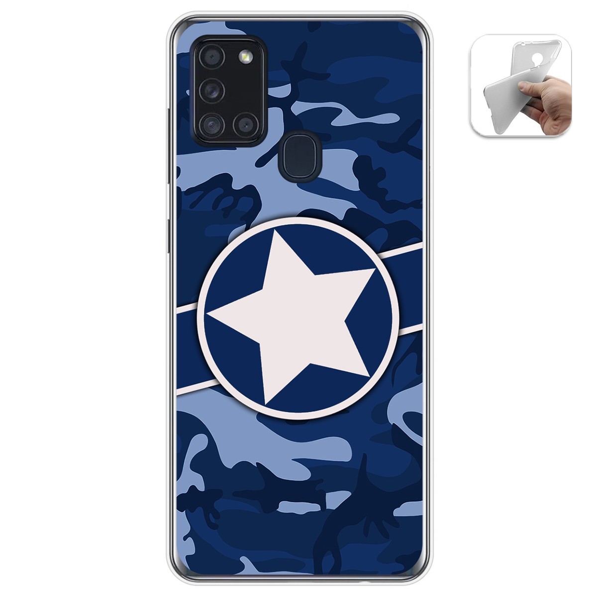 Funda Gel Tpu para Samsung Galaxy A21s diseño Camuflaje 03 Dibujos