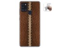 Funda Gel Tpu para Samsung Galaxy A21s diseño Cuero 01 Dibujos