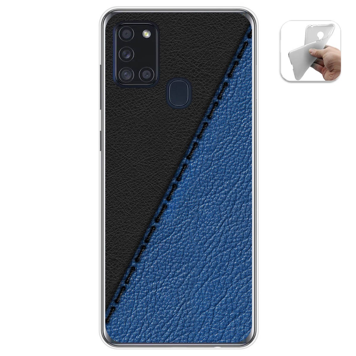Funda Gel Tpu para Samsung Galaxy A21s diseño Cuero 02 Dibujos