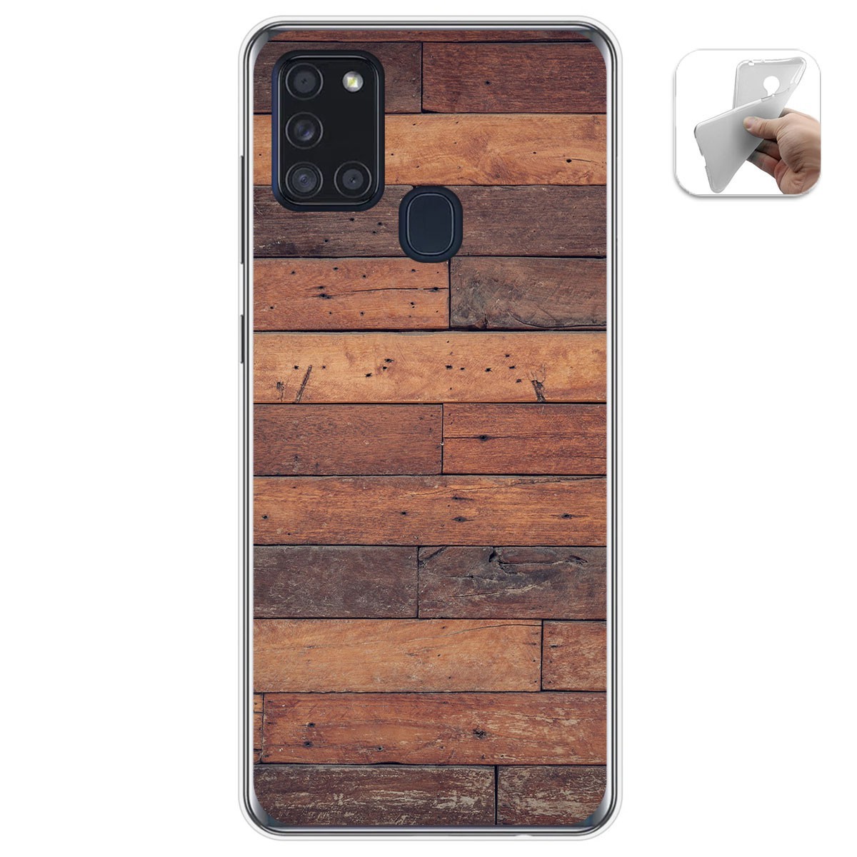 Funda Gel Tpu para Samsung Galaxy A21s diseño Madera 03 Dibujos