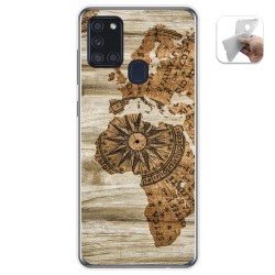 Funda Gel Tpu para Samsung Galaxy A21s diseño Madera 07 Dibujos