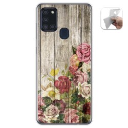 Funda Gel Tpu para Samsung Galaxy A21s diseño Madera 08 Dibujos