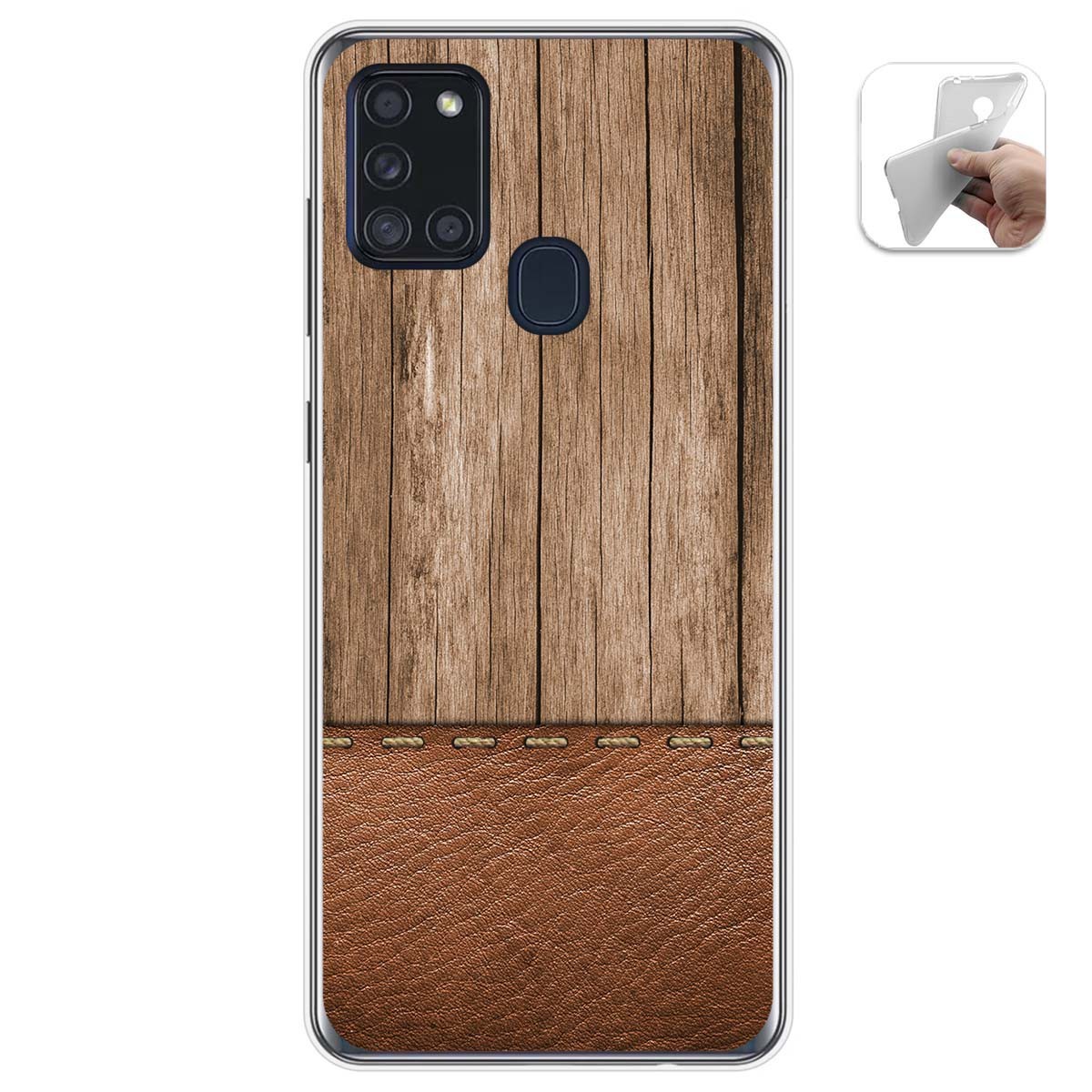 Funda Gel Tpu para Samsung Galaxy A21s diseño Madera 09 Dibujos
