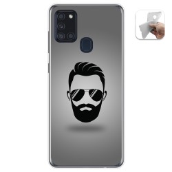 Funda Gel Tpu para Samsung Galaxy A21s diseño Barba Dibujos