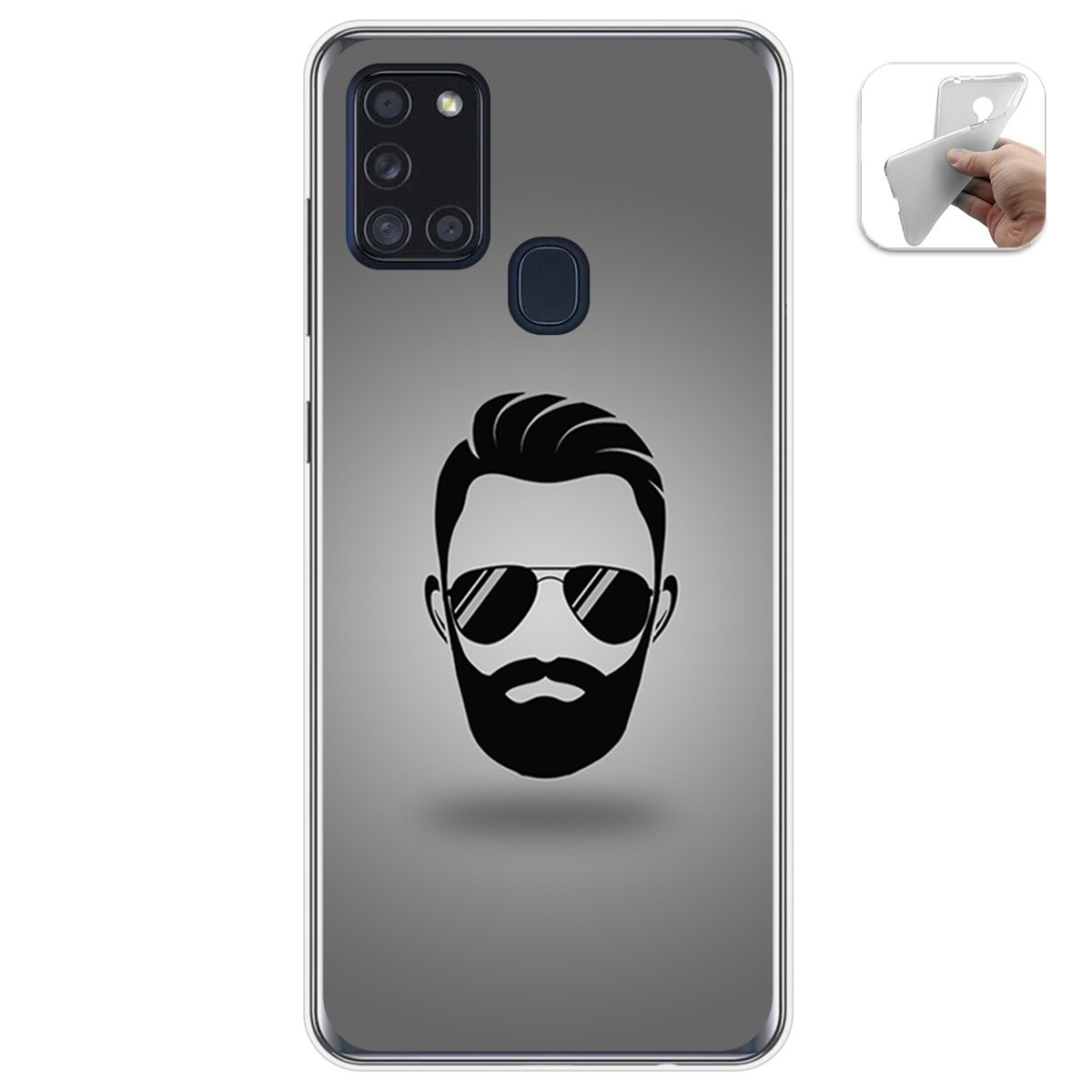 Funda Gel Tpu para Samsung Galaxy A21s diseño Barba Dibujos