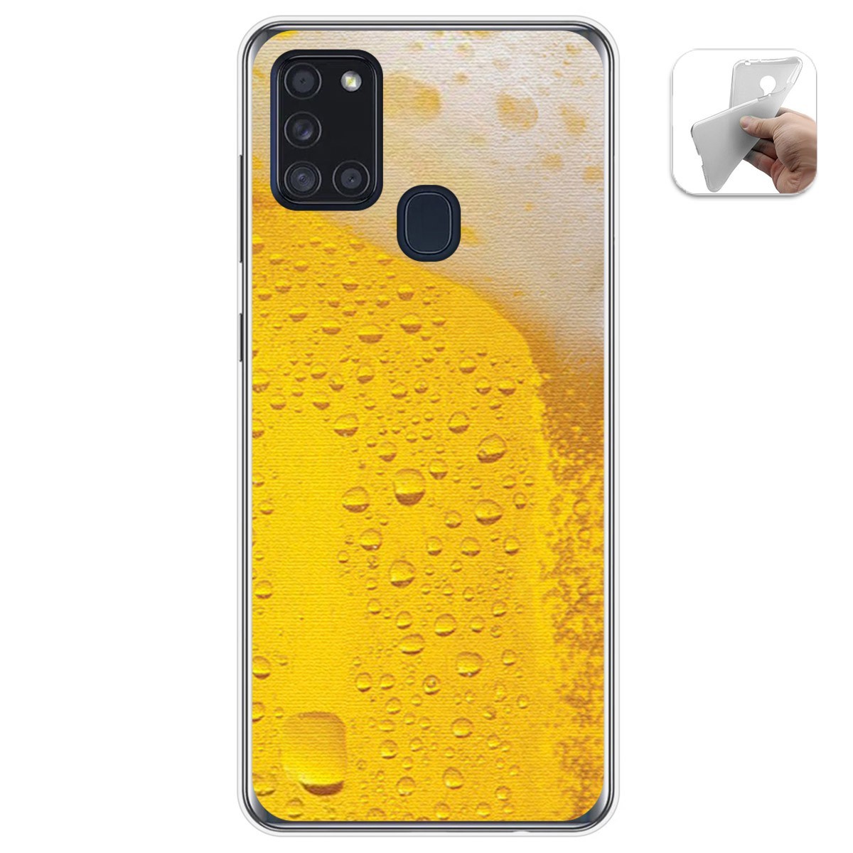Funda Gel Tpu para Samsung Galaxy A21s diseño Cerveza Dibujos