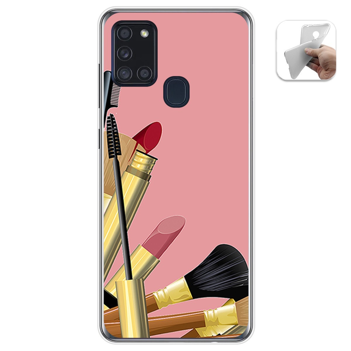 Funda Gel Tpu para Samsung Galaxy A21s diseño Brochas Dibujos
