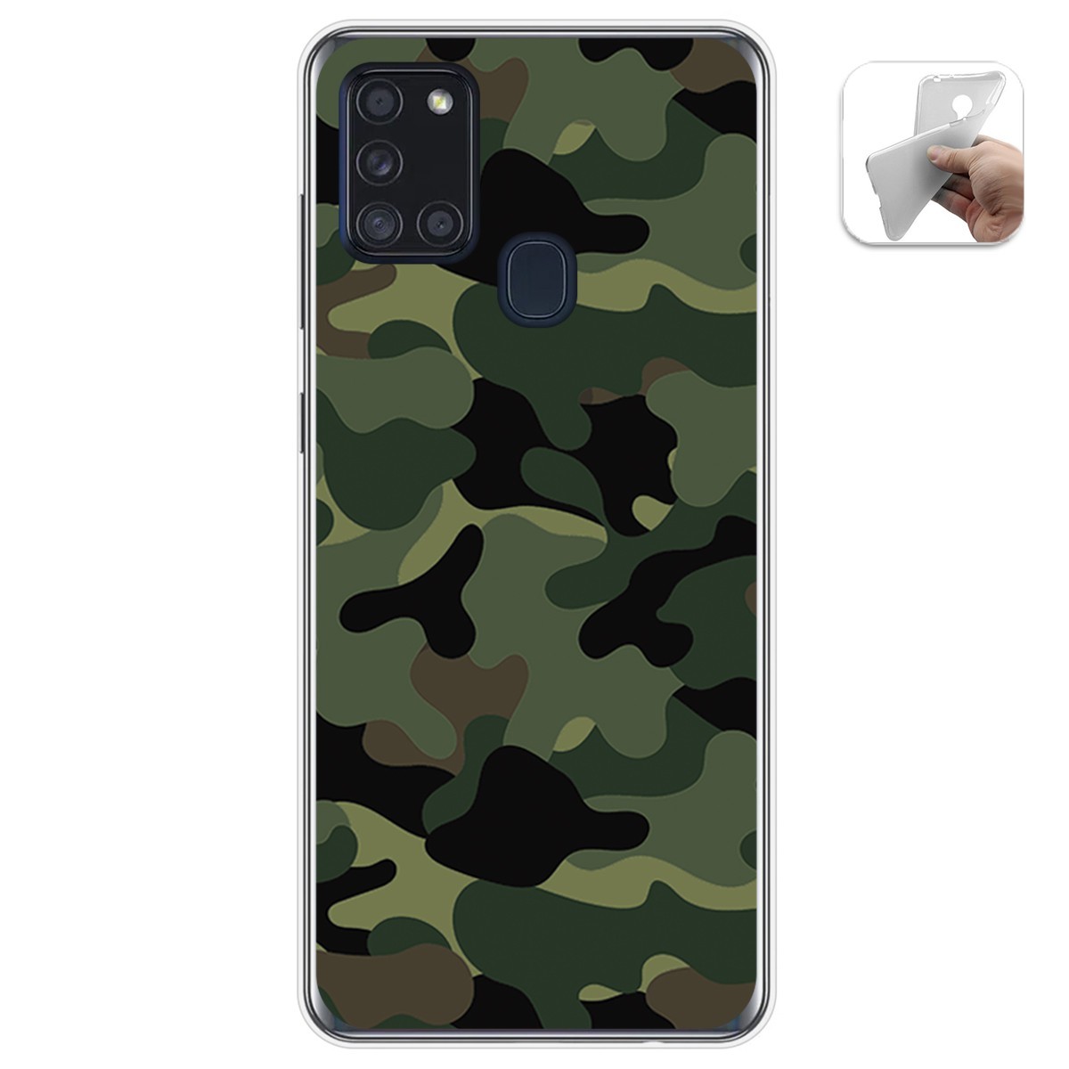 Funda Gel Tpu para Samsung Galaxy A21s diseño Camuflaje Dibujos