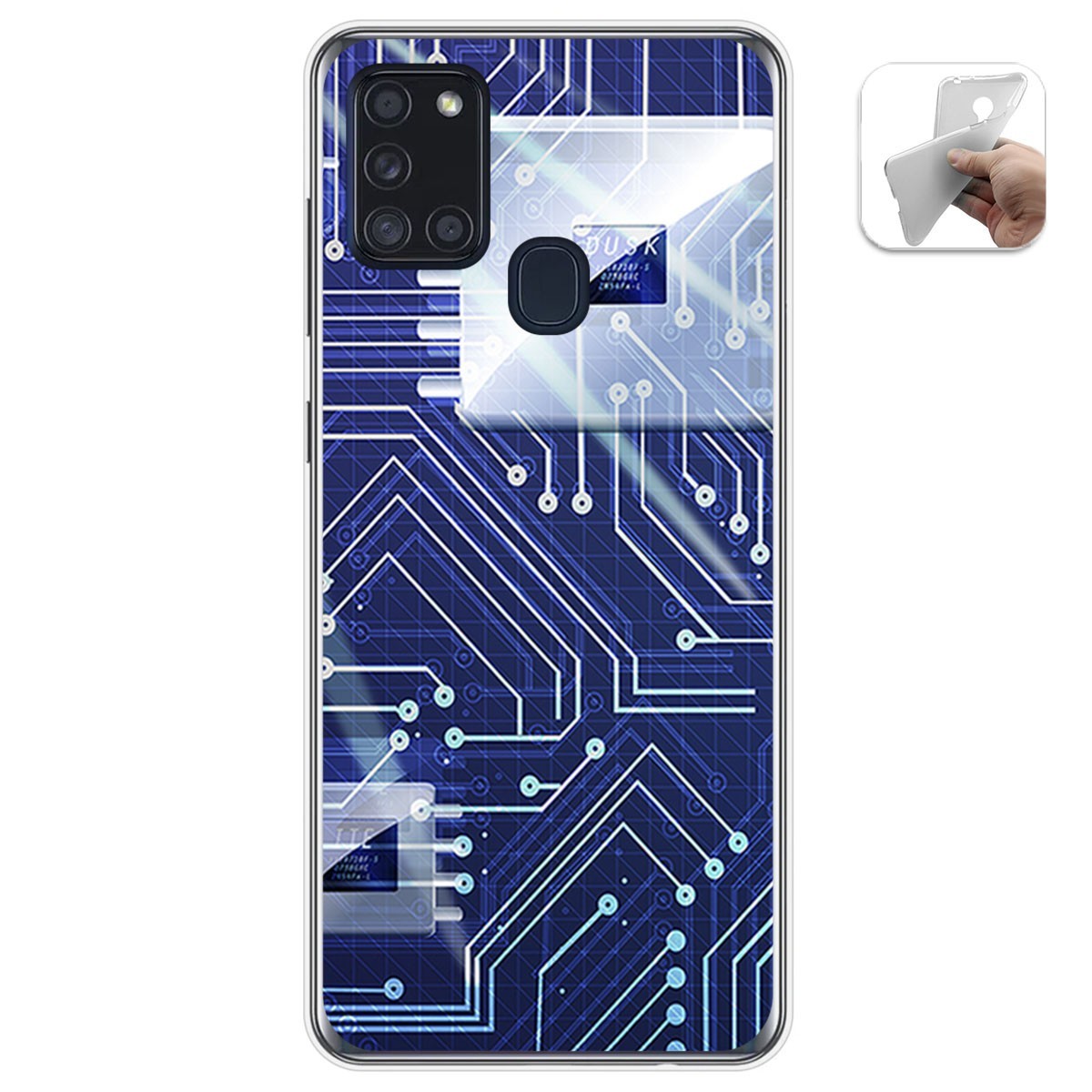 Funda Gel Tpu para Samsung Galaxy A21s diseño Circuito Dibujos