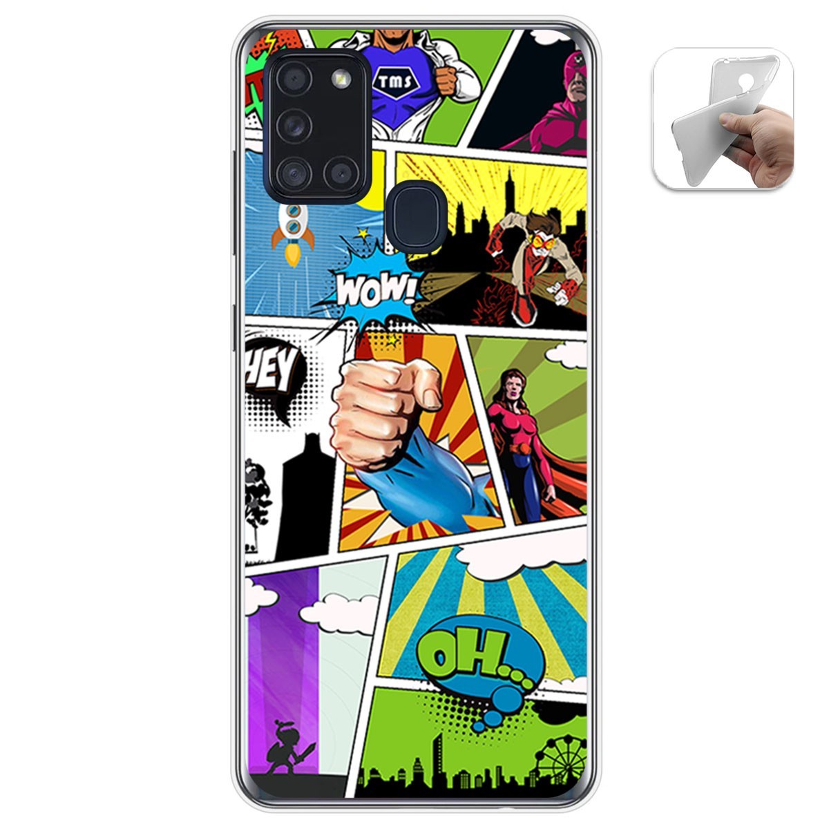 Funda Gel Tpu para Samsung Galaxy A21s diseño Comic Dibujos