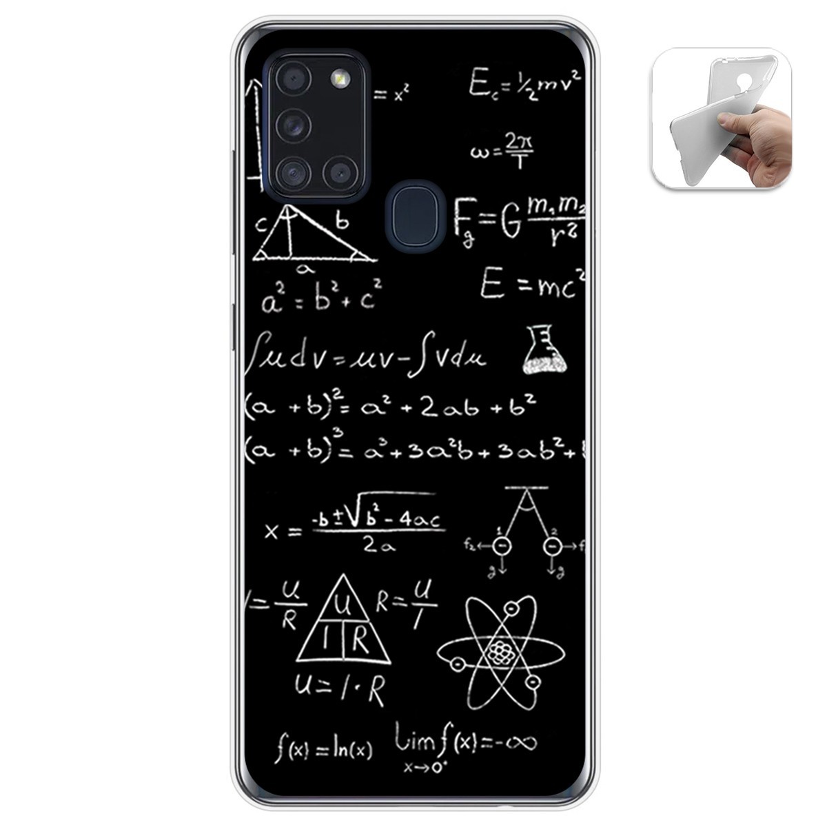 Funda Gel Tpu para Samsung Galaxy A21s diseño Formulas Dibujos