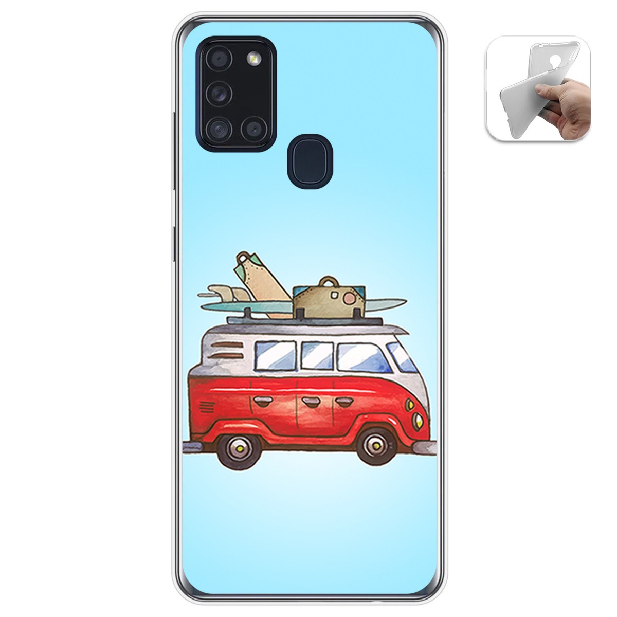 Funda Gel Tpu para Samsung Galaxy A21s diseño Furgoneta Dibujos