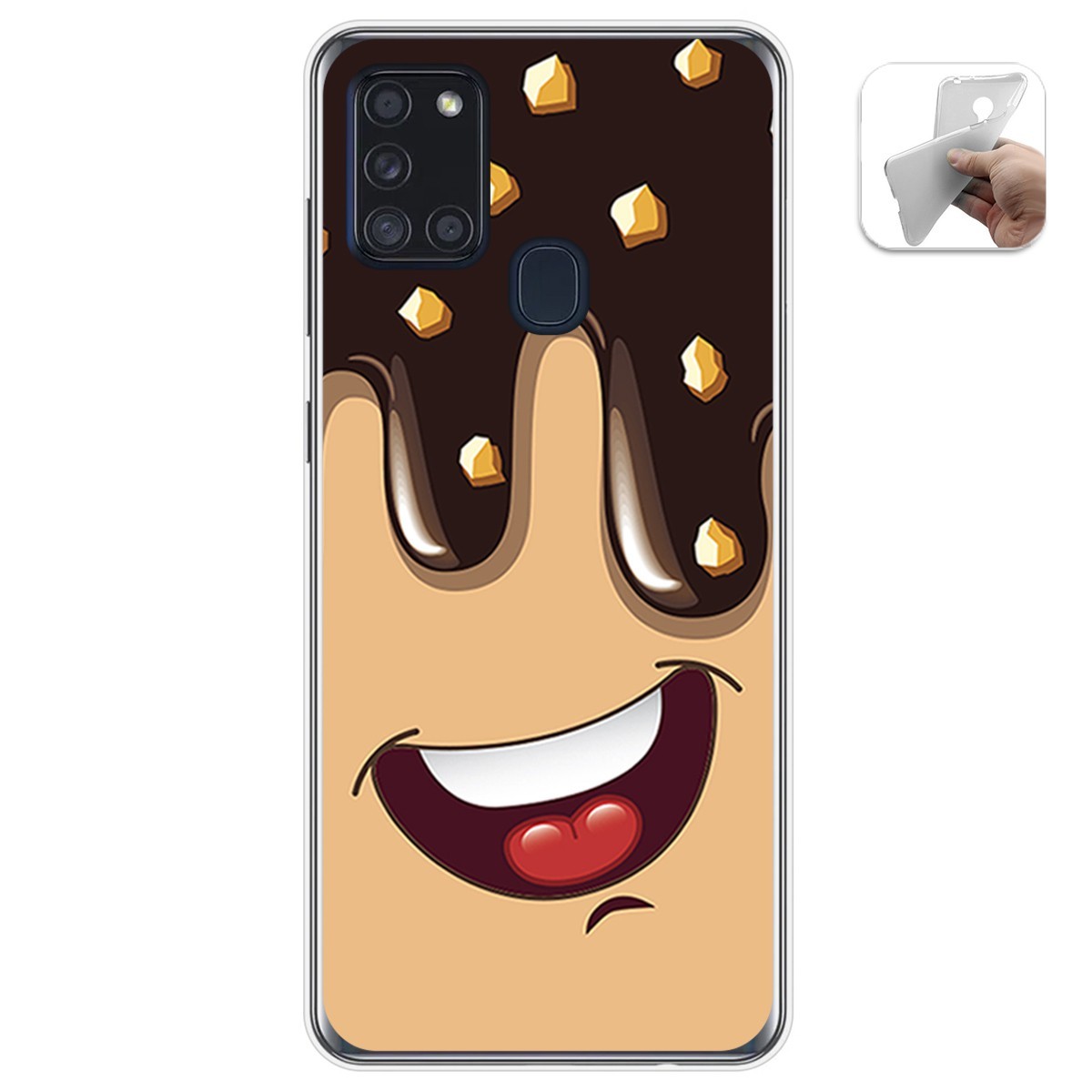 Funda Gel Tpu para Samsung Galaxy A21s diseño Helado Chocolate Dibujos
