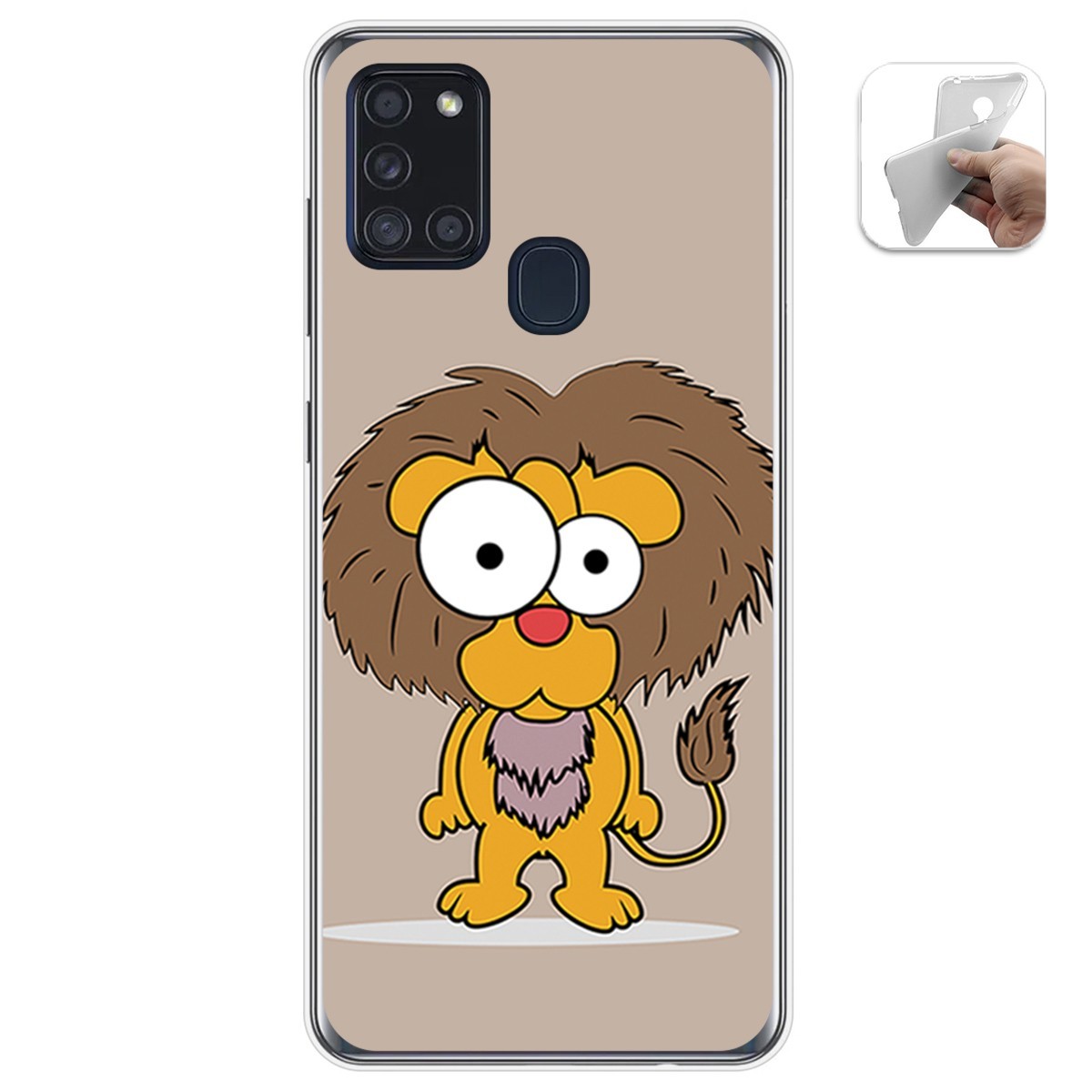 Funda Gel Tpu para Samsung Galaxy A21s diseño Leon Dibujos