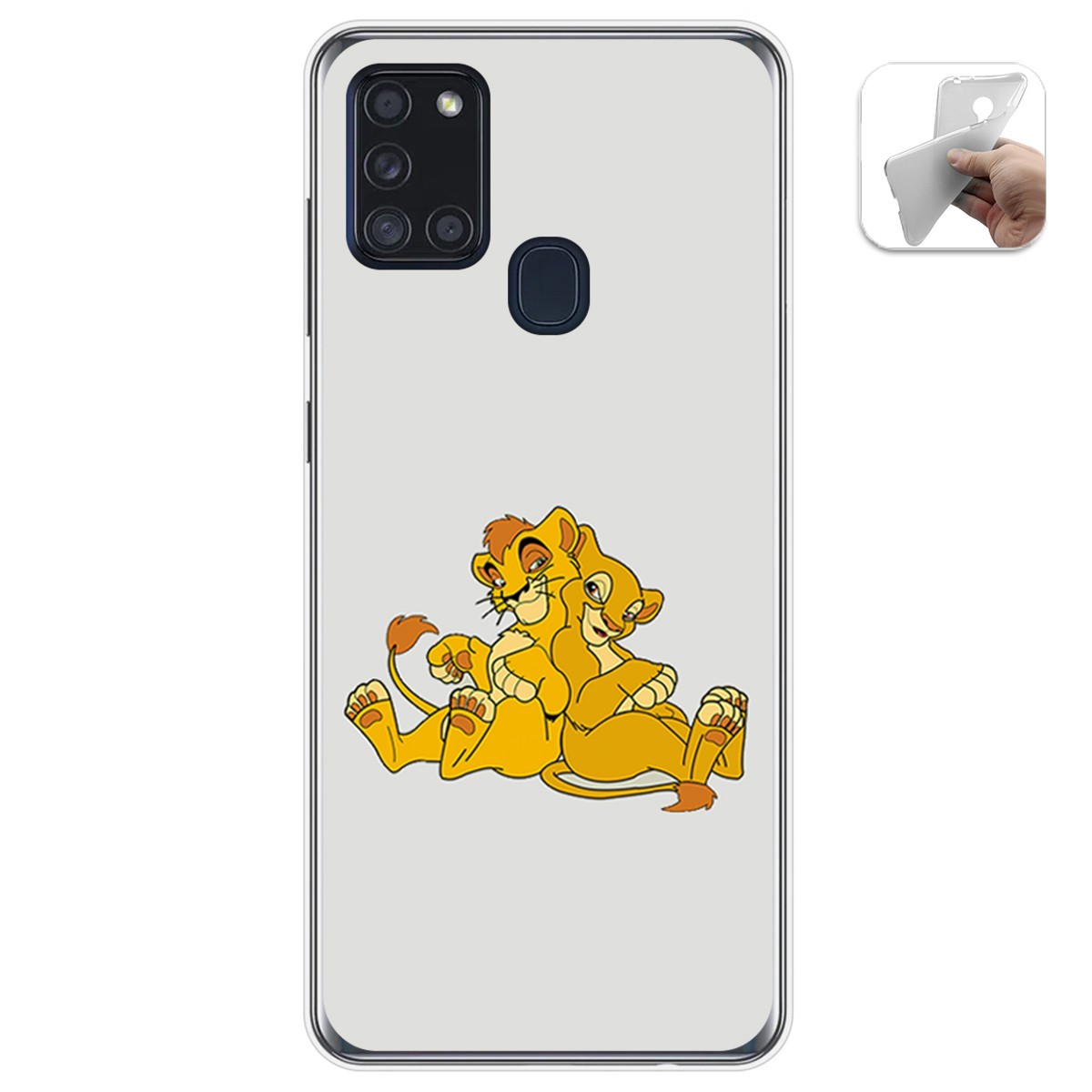 Funda Gel Tpu para Samsung Galaxy A21s diseño Leones Dibujos