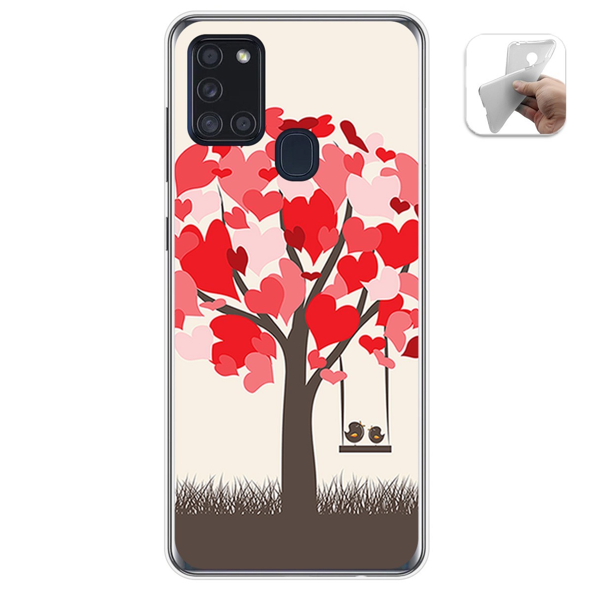 Funda Gel Tpu para Samsung Galaxy A21s diseño Pajaritos Dibujos