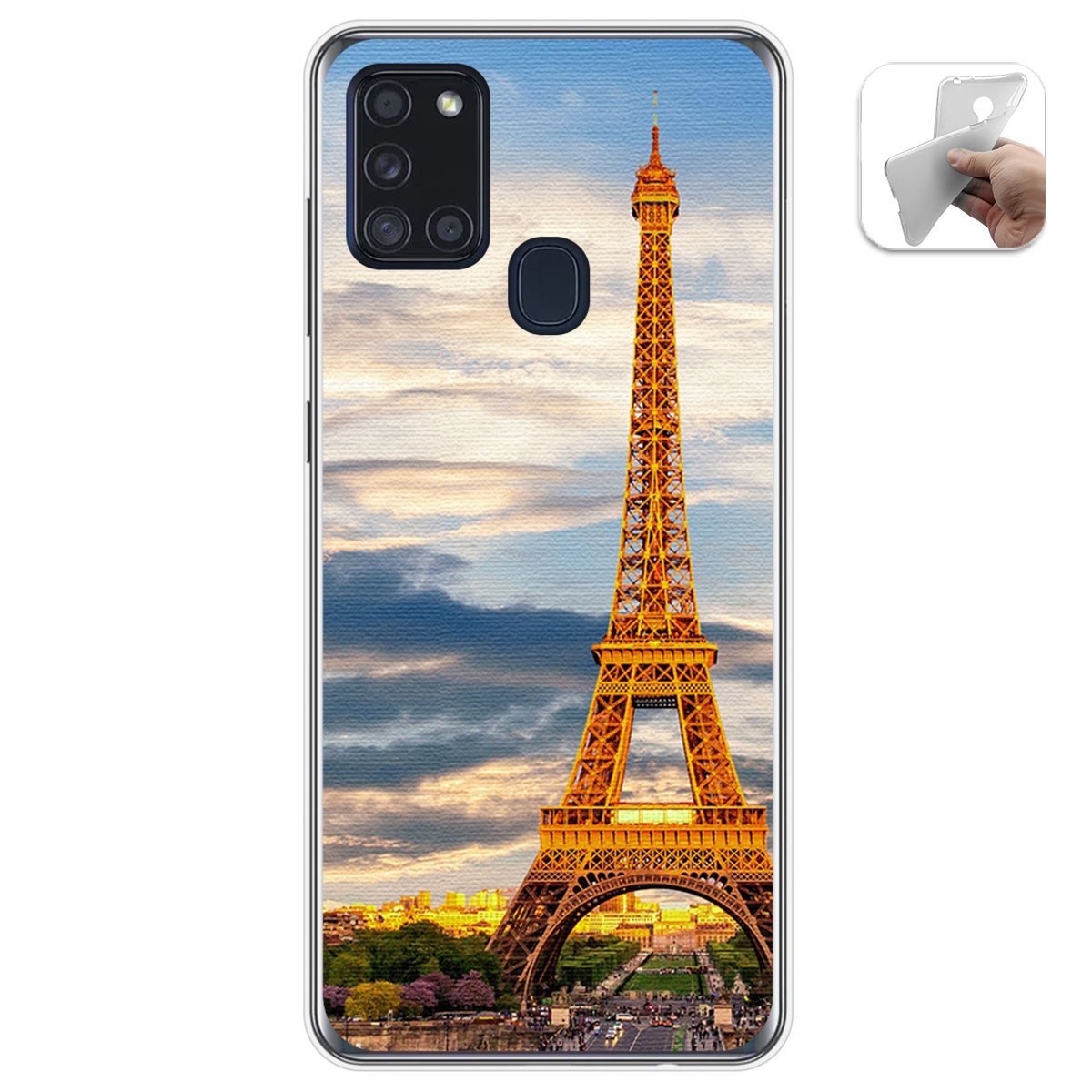 Funda Gel Tpu para Samsung Galaxy A21s diseño Paris Dibujos