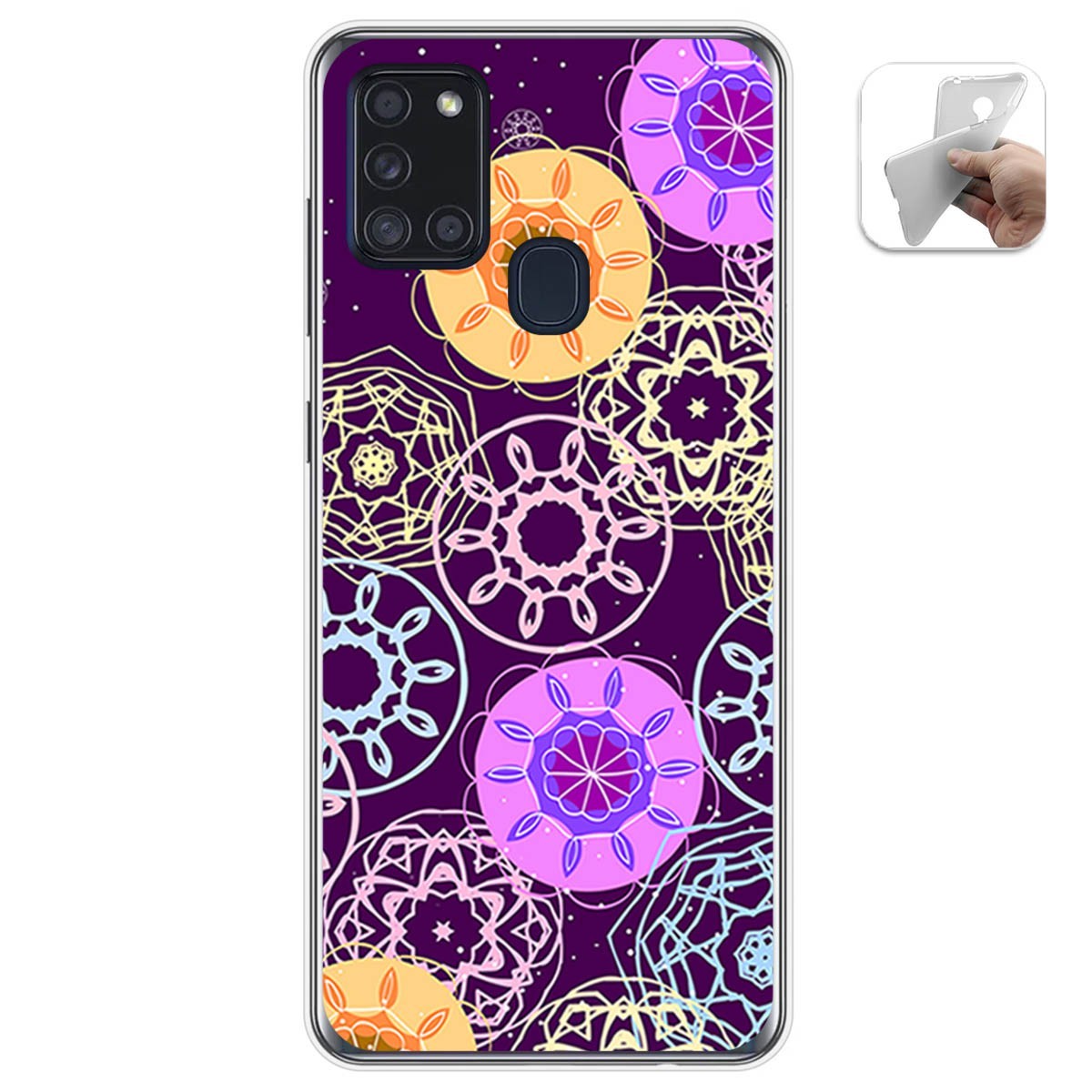 Funda Gel Tpu para Samsung Galaxy A21s diseño Radial Dibujos