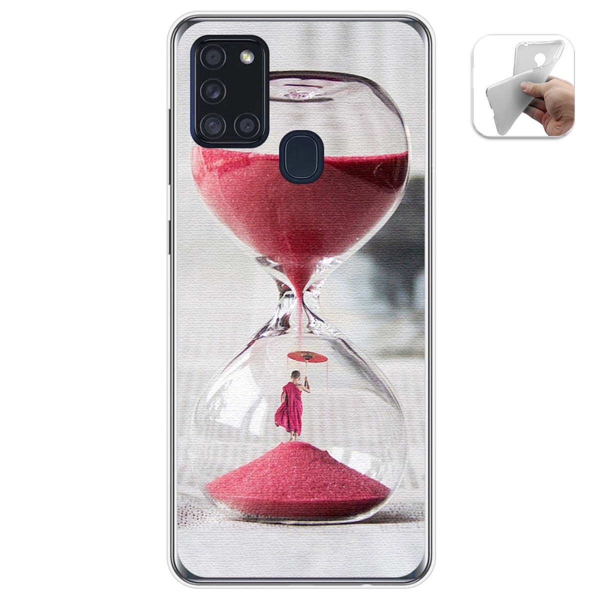 Funda Gel Tpu para Samsung Galaxy A21s diseño Reloj Dibujos
