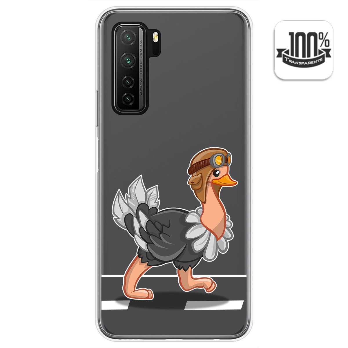 Funda Gel Transparente para  Huawei P40 Lite 5G diseño Avestruz Dibujos