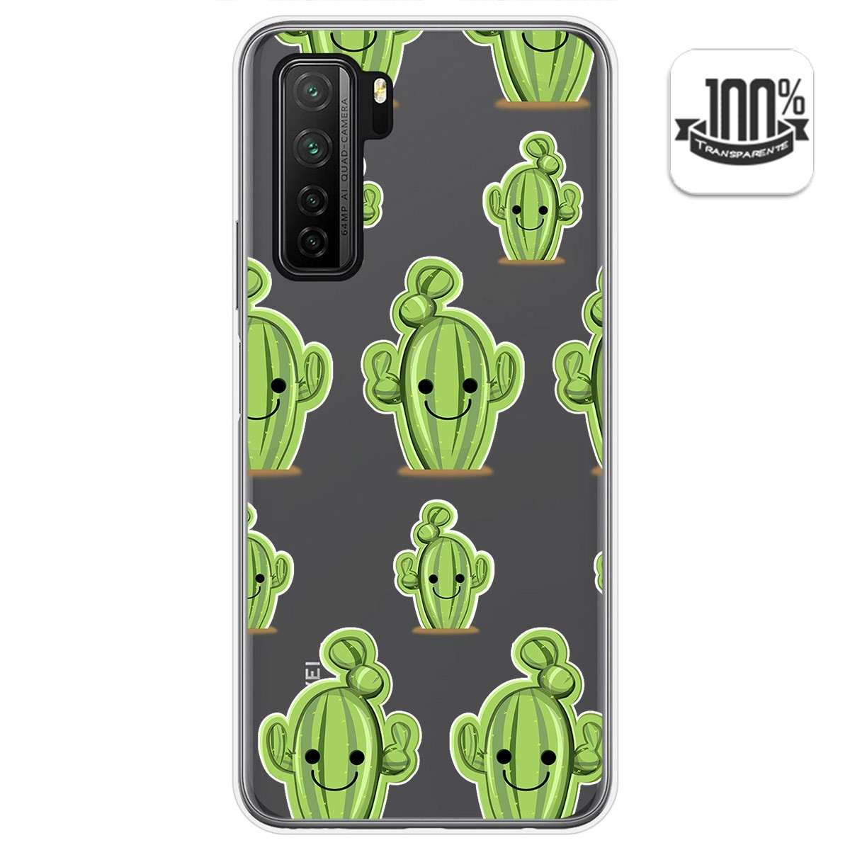 Funda Gel Transparente para  Huawei P40 Lite 5G diseño Cactus Dibujos