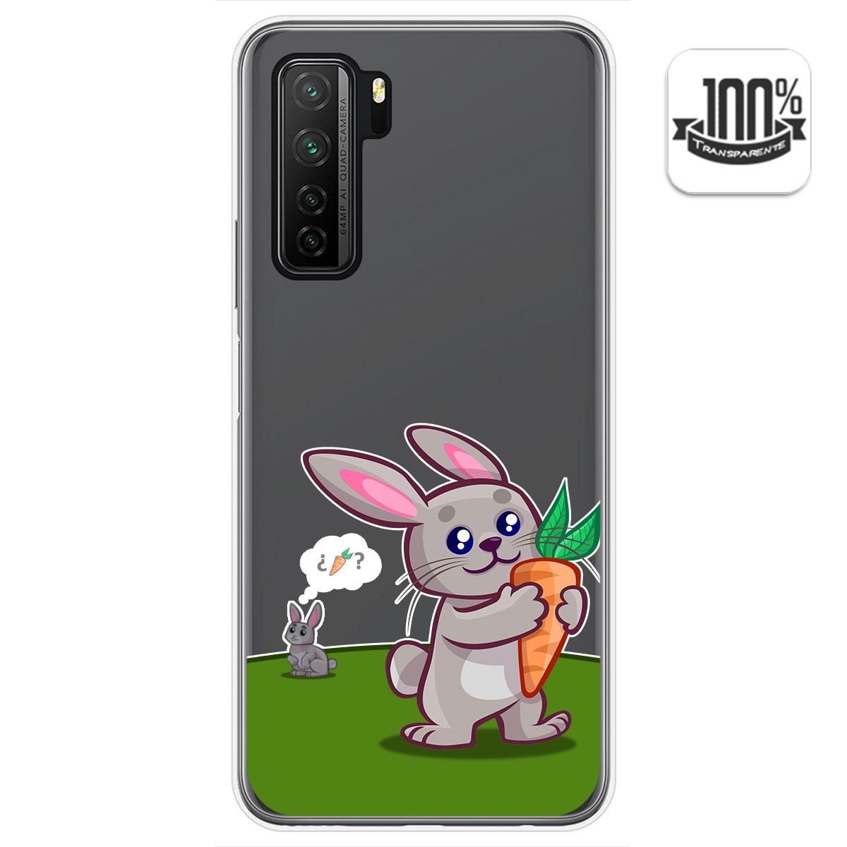 Funda Gel Transparente para  Huawei P40 Lite 5G diseño Conejo Dibujos