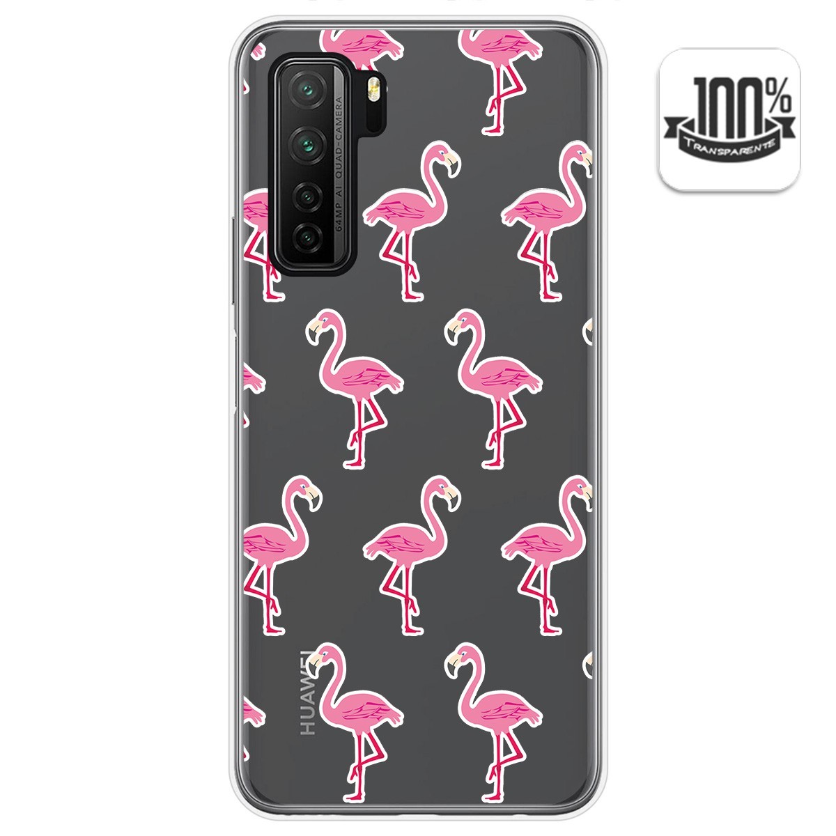 Funda Gel Transparente para  Huawei P40 Lite 5G diseño Flamenco Dibujos