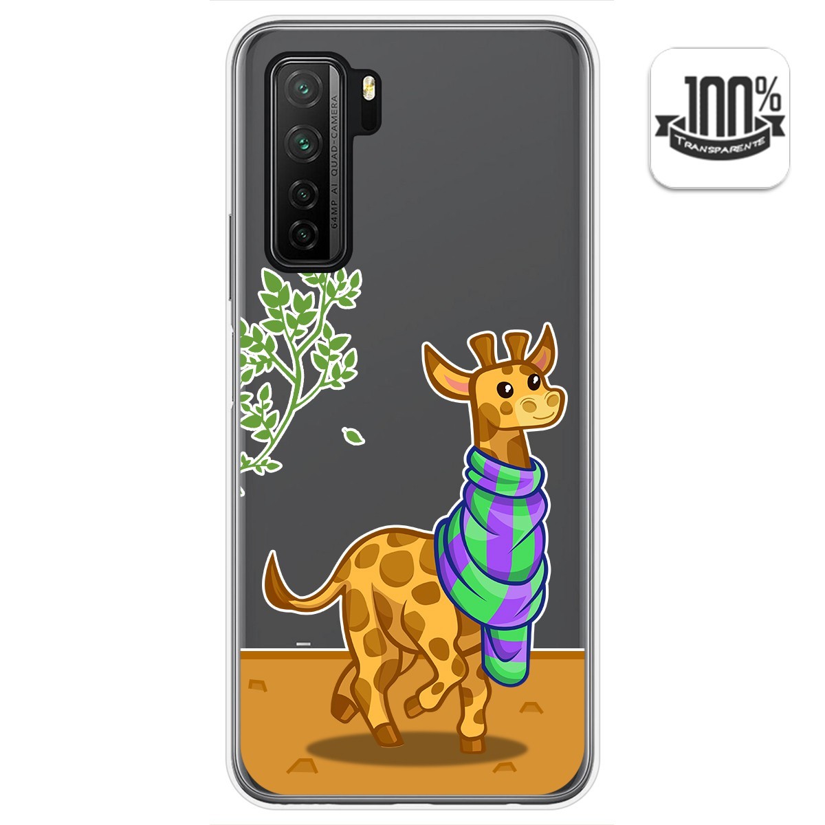 Funda Gel Transparente para  Huawei P40 Lite 5G diseño Jirafa Dibujos