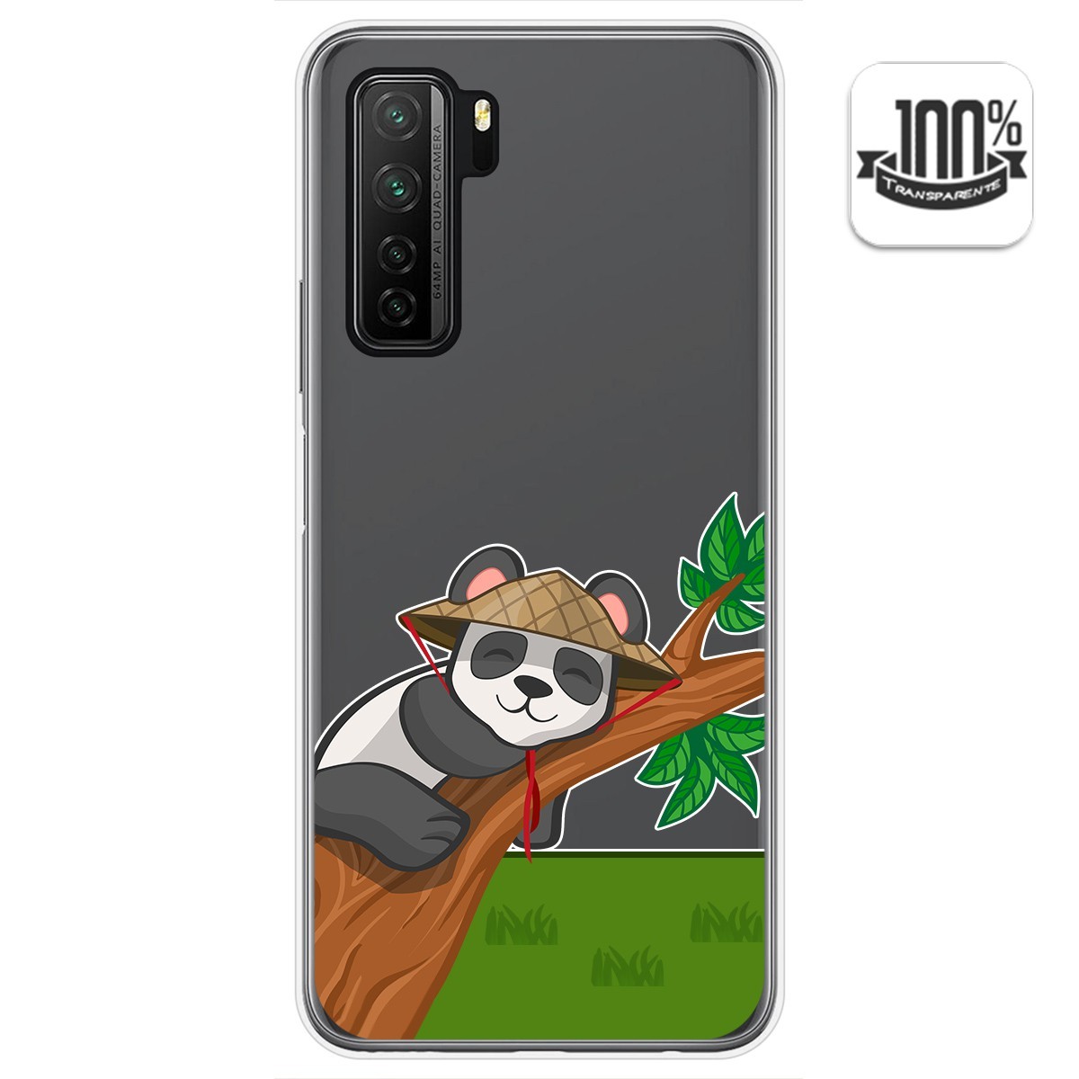Funda Gel Transparente para  Huawei P40 Lite 5G diseño Panda Dibujos