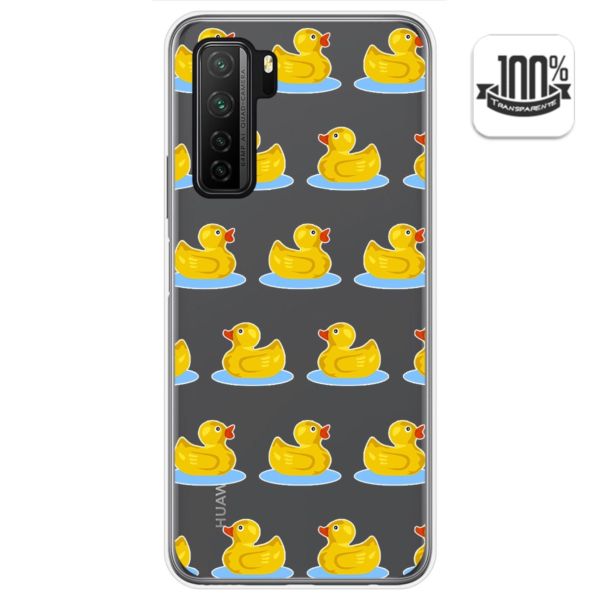 Funda Gel Transparente para  Huawei P40 Lite 5G diseño Pato Dibujos