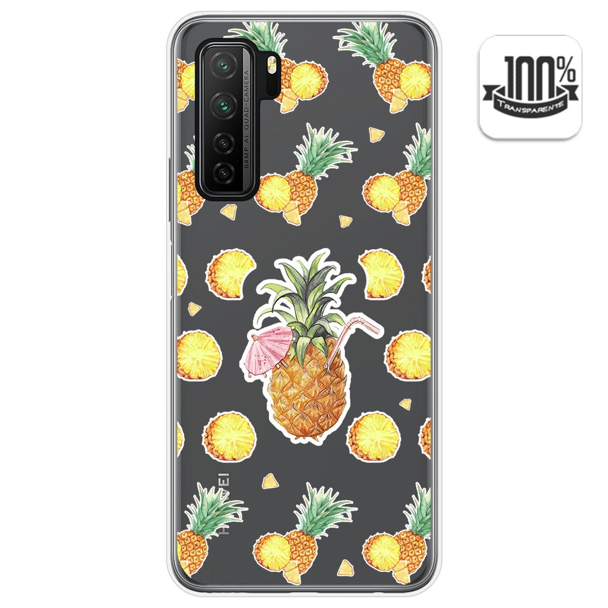 Funda Gel Transparente para  Huawei P40 Lite 5G diseño Piña Dibujos