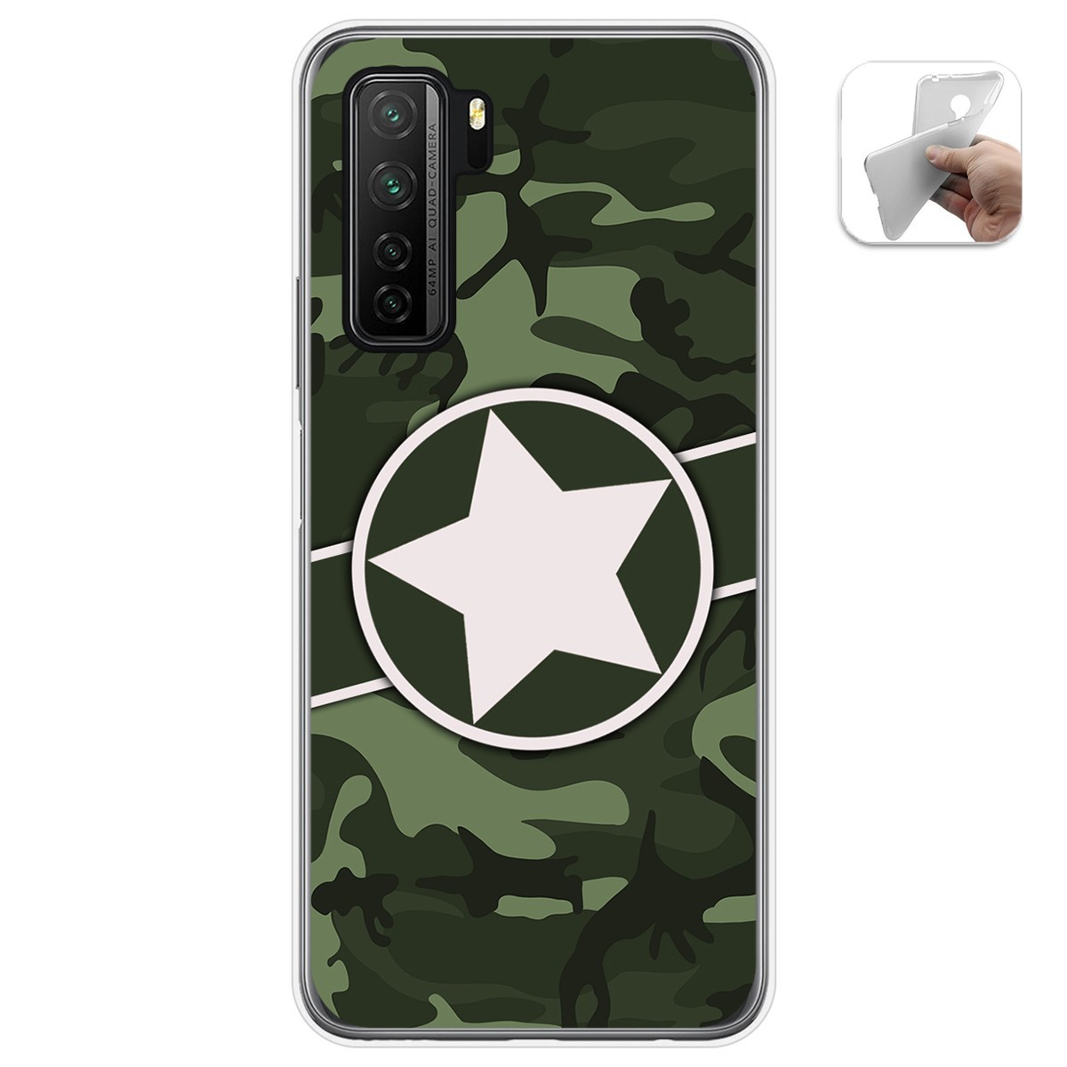 Funda Gel Tpu para  Huawei P40 Lite 5G diseño Camuflaje 01 Dibujos